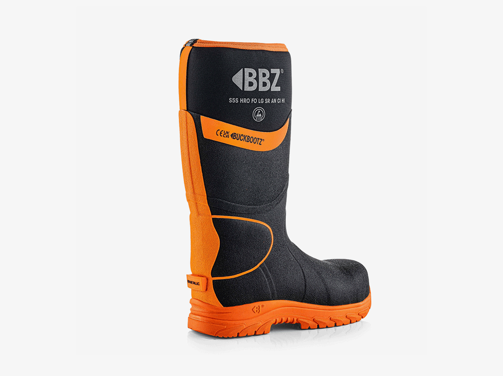 Buckbootz BBZ8000BKOR Neopreen Laars Zwart/Oranje S5