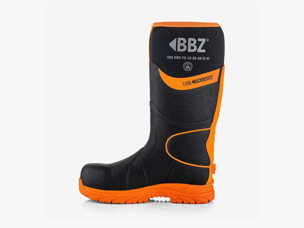 Buckbootz BBZ8000BKOR Neopreen Laars Zwart/Oranje S5