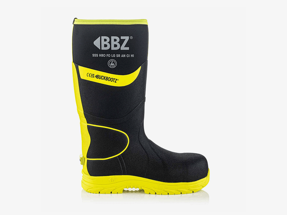 Buckbootz BBZ8000BKYL Neopreen Laars Zwart/Geel S5