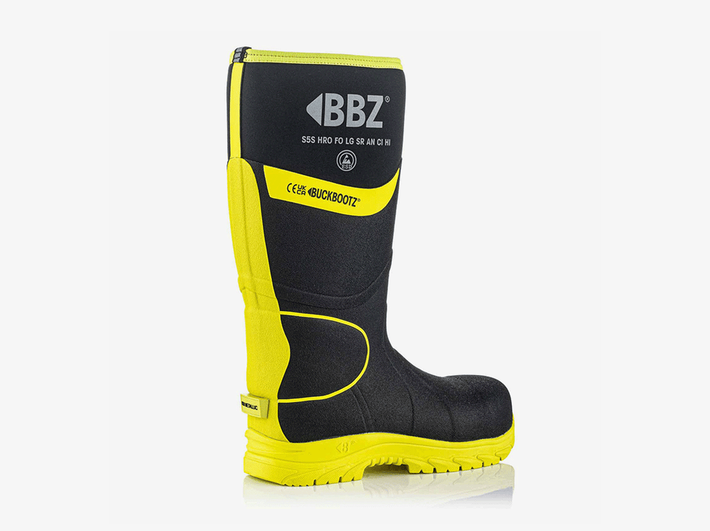 Buckbootz BBZ8000BKYL Neopreen Laars Zwart/Geel S5