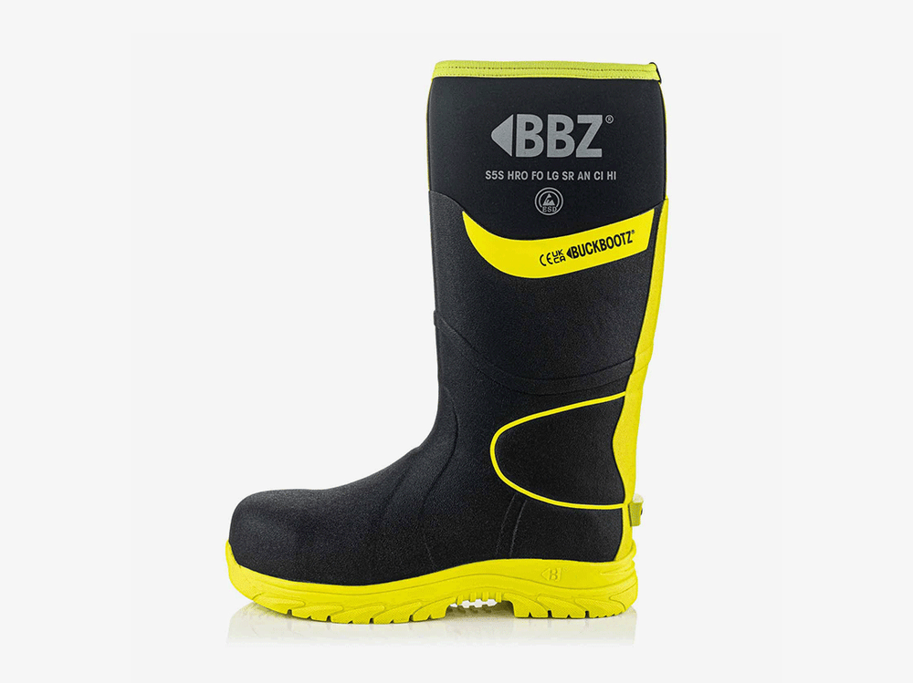 Buckbootz BBZ8000BKYL Neopreen Laars Zwart/Geel S5