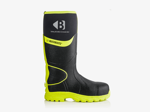 Buckbootz BBZ8000BKYL Neopreen Laars Zwart/Geel S5
