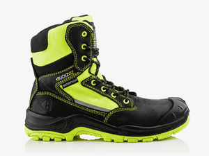 Buckbootz BVIZ1YLBK Buckz Viz Hoog Met Rits Zwart/Geel S3