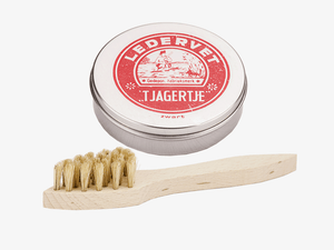 Emma Ledervet 150ml Zwart + Borstel