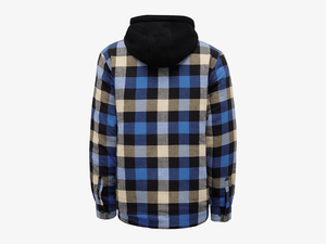 Hard Yakka Quilted Flannel Shacket Blue