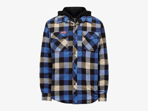 Hard Yakka Quilted Flannel Shacket Blue
