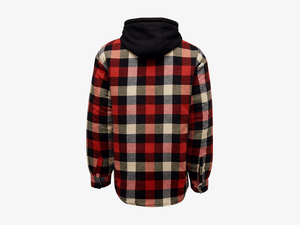 Hard Yakka Quilted Flannel Shacket Red