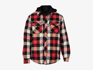 Hard Yakka Quilted Flannel Shacket Red